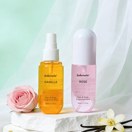 Vanilla & Rose Fragrance Mist Perfume Long Lasting Refreshing Portable Body Spray Gentle Natural Aroma for Women Daily Dating Tr