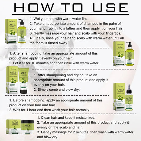 Castor Oil Natural Hair Care Set Nourish Hair Shampoo Conditioner Repair Hot Dyeing Damage Oil Fragrance Shiny Hair Care Mask
