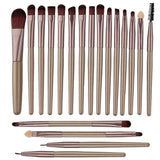 20PCS Eye Shadow Makeup Brush Set Concealer Brush Eye Cosmetic Soft Bristles Eyebrow Eyeliner Brush Portable Beauty Makeup Tools