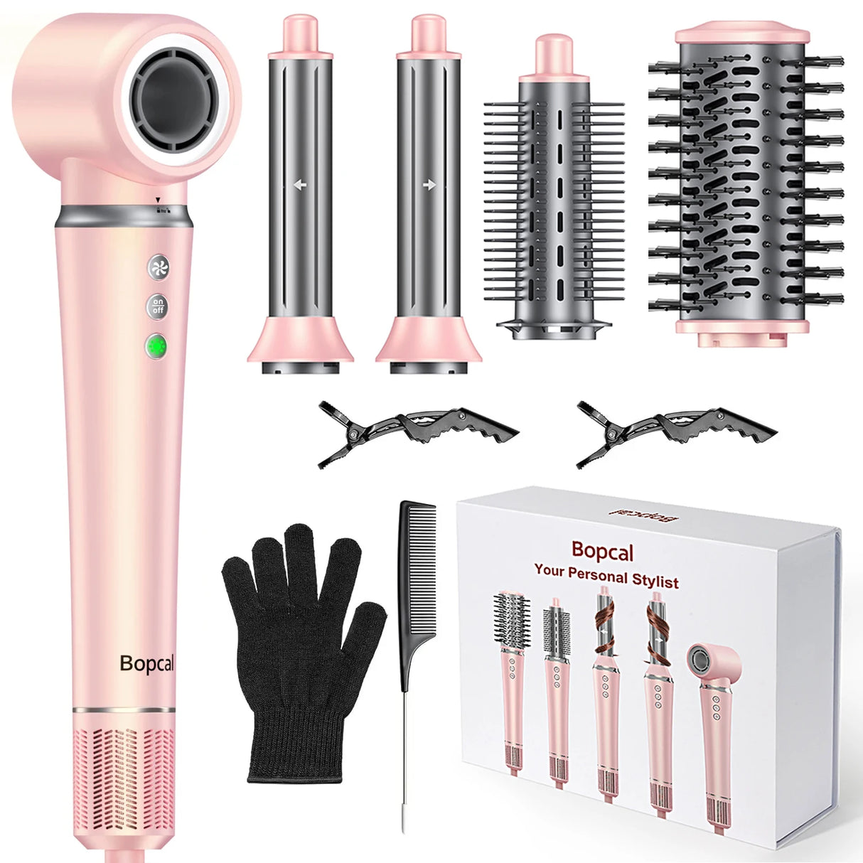 5 in 1 Air Wrap Hair Styler Frizz-Free Auto Wrap Curler, High-Speed Hair Dryer, Straightening & & Blow Dryer Brush for Styling