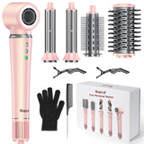 5 in 1 Air Wrap Hair Styler Frizz-Free Auto Wrap Curler, High-Speed Hair Dryer, Straightening & & Blow Dryer Brush for Styling