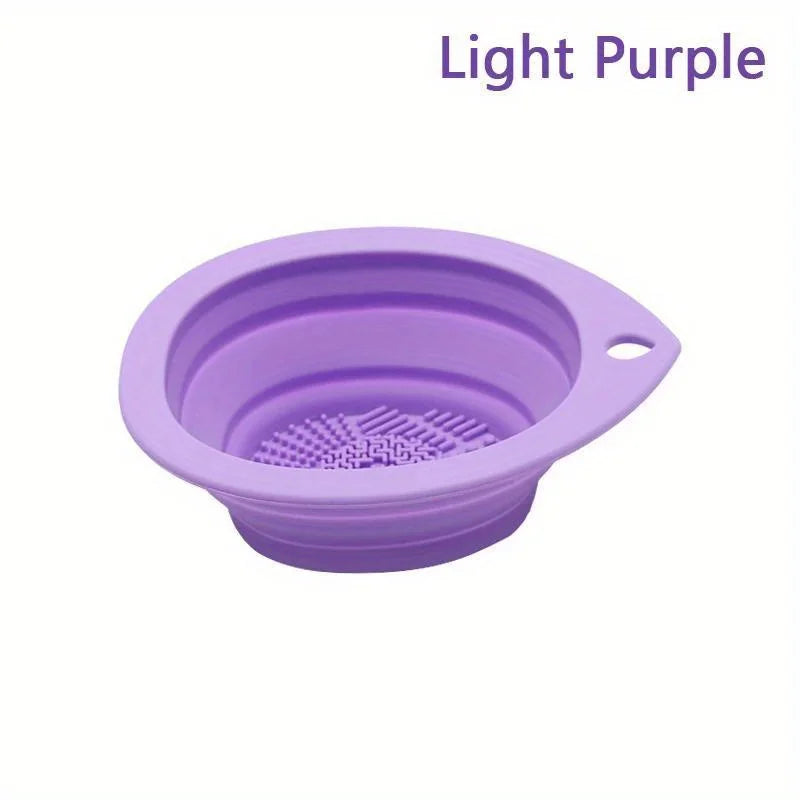Silicone Makeup Brush Cleaner Folding Powder Puff Cleaning Bowl Eyeshadow Brushes Washing Soft Mat Beauty Tools Scrubber Box