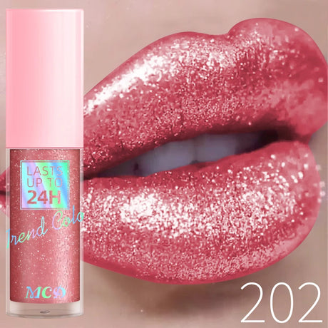 18 Colors Diamonds Glitter Lip Gloss Long Lasting Waterproof Liquid Lipstick Pearl Shining Lip Color Sparking Lip Makeup Women