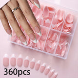 576pcs/Box Colorful Fake Nails Black Red Design Fake Nail Oval Short Square Press On False Nails Mixed Full Cover Nail Tips