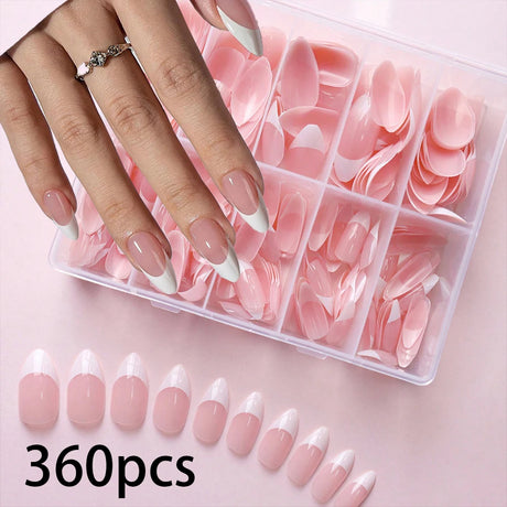 576pcs/Box Colorful Fake Nails Black Red Design Fake Nail Oval Short Square Press On False Nails Mixed Full Cover Nail Tips