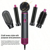 1 Set 5 In 1 Multifunctional Hair Dryer Styling Hot Air Brush Set For Women Girls Home Salon Travel Daily Use Birthday Mother's Day Christmas Holiday Gift Hair Drying Curling Straightening Volumizing Tool Hair Dryer Styling H