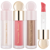 Liquid Highlighter + Liquid Blush + Liquid Contour for Face & Body, High Glossy Finish, Natural Glow Liquid Luminizer Makeup