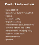 GECOMO Butterfly Flying Volume Mascara Curl Long-lasting Makeup Thin Brush Eyelash Primer Shape