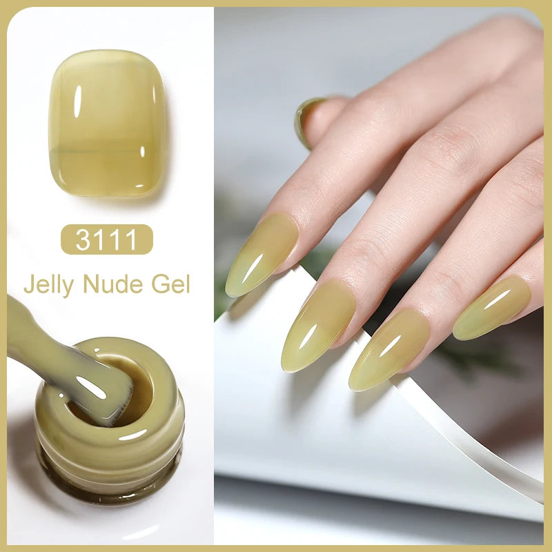 Clou Beaute Translucent Jelly Nude Pink Nail Gel Polish 15ml Vernis Semi Permanent Gel Colorful Varnish Nail Art Manicure Gel