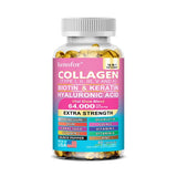 Multi Collagen Capsules - Types I, II, III, V & X Biotin Keratin Hyaluronic Acid MSM Zinc Magnesium,Hair Skin and Nails Vitamins