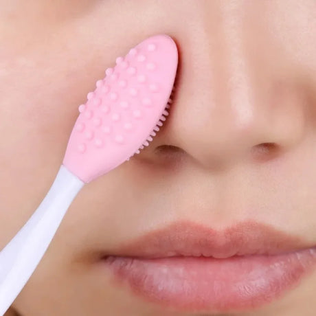 4PCS Random Silicone Face Cleansing Brush Nose Blackhead Remover Exfoliating Tool With Replacement Head