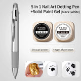 RS NAIL 5g Painting Gel Nail Polish Black White Nail Painting Art Gel Line Flower Drawing Gel Semi-solid UV LED Soak Off Varnish