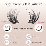 Befer Self-Adhesive Lash Clusters No-Glue Manga Eyelashes 120 Pcs Clusters Lashes Natural Makeup Fluffy False Eyelashes Supplier