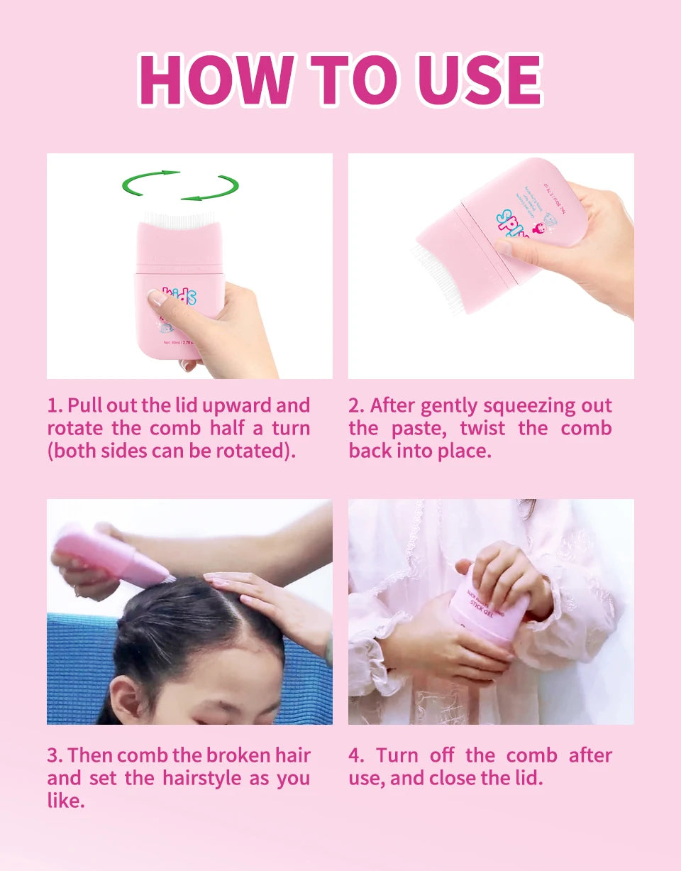 Sevich Broken Hair Finishing Cream Children Edge Control Wax Anti Frizz Hair Pomade Gel for Little Girl Non-Greasy Styling Cream