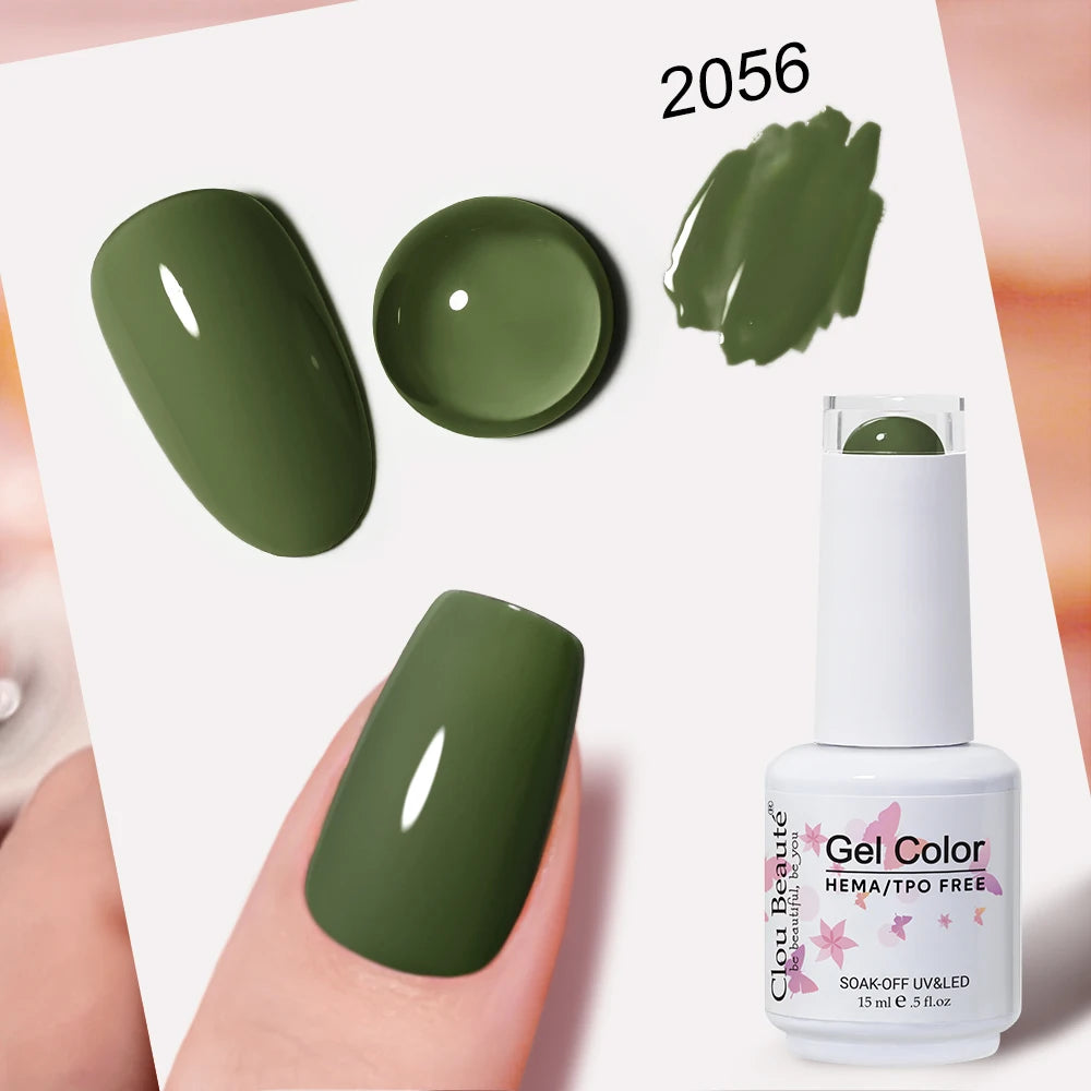Clou Beaute Grey Color Nail Gel Polish Full Coverage Nail Polish Dark Red Gel Lacquer Varnish Vernis Semi Permanent Nail Art