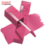 DUNUF Matte Velvet Lip Gloss, 3D Plumping & Waterproof, Square Tube Lipstick, Easy Application, 8 Shades (All-in-One)