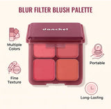 4 Shades Blush Palette Matte & Shimmer Two Textures Rich Pigment Long-wear Soft Blur Finishing Compact Blush Daily Cheek Makeup