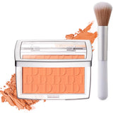Matte Embossed Blush Palette High Pigmented Pink Coral Cheek Blush Powder With Professional Makeup Brush