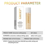 100ml  SPF 50 Sunscreen Setting Spray Sheer Setting Mist Sunscreen Spray Facial  Skin Care Lightweight & Non-Greasy