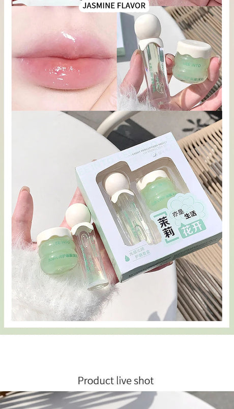 LEE INTO lip balm lip kit moisturizing water light jelly day and night thick lip balm