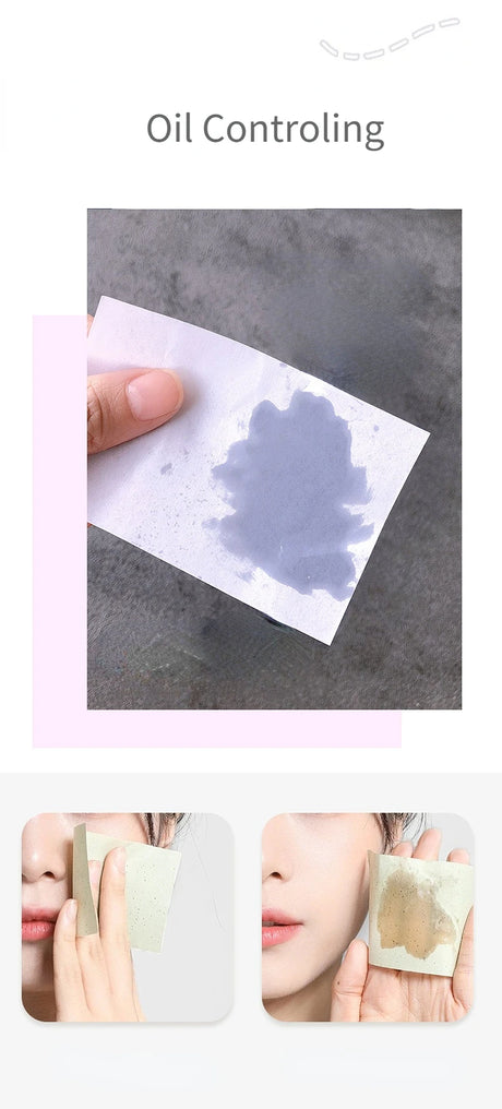 100pcs Face Oil Control Cleaning Wipes Oil Control Face Absorbent Paper Absorbing Sheet Oily Matting Tissues Face Cleaning Paper