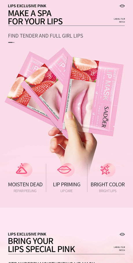 3/5/10/20/30pcs Pink Moisturizing Lips Mask Nourishing Hydrating Crystal Collagen Gel Lip Patches Lip Plumper Sexy Lip Skin Care