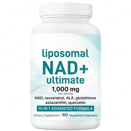 NAD+ Supplement with Glutathione Resveratrol Astaxanthin 10-in-1 Formula 60 Capsules for Men and Women Daily Wellness