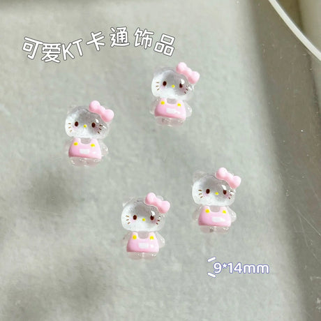 50Pcs/Pack Potdemiel cat Trendy Nail Charms - Cute Resin Cat Nail Art, Press-On Nail Decor for Kawaii Manicures