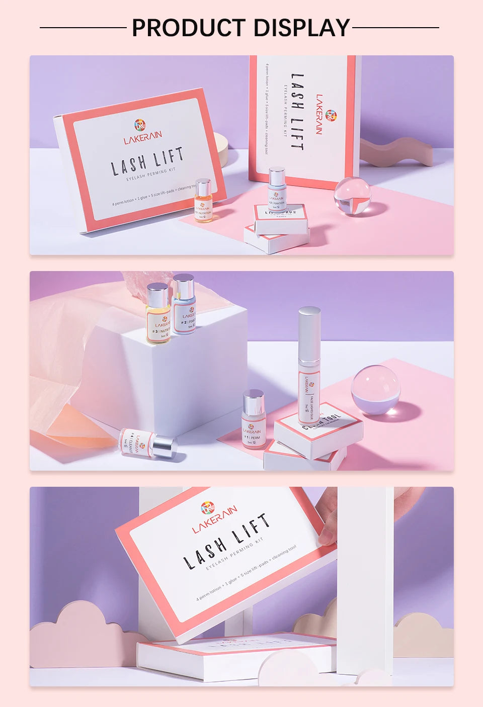 Semi-Permanent Lash Lift Kit Professional Eyelash Lifting Lamination Set Beauty Treatment Salon Home DIY Eyelashes Makeup Tools