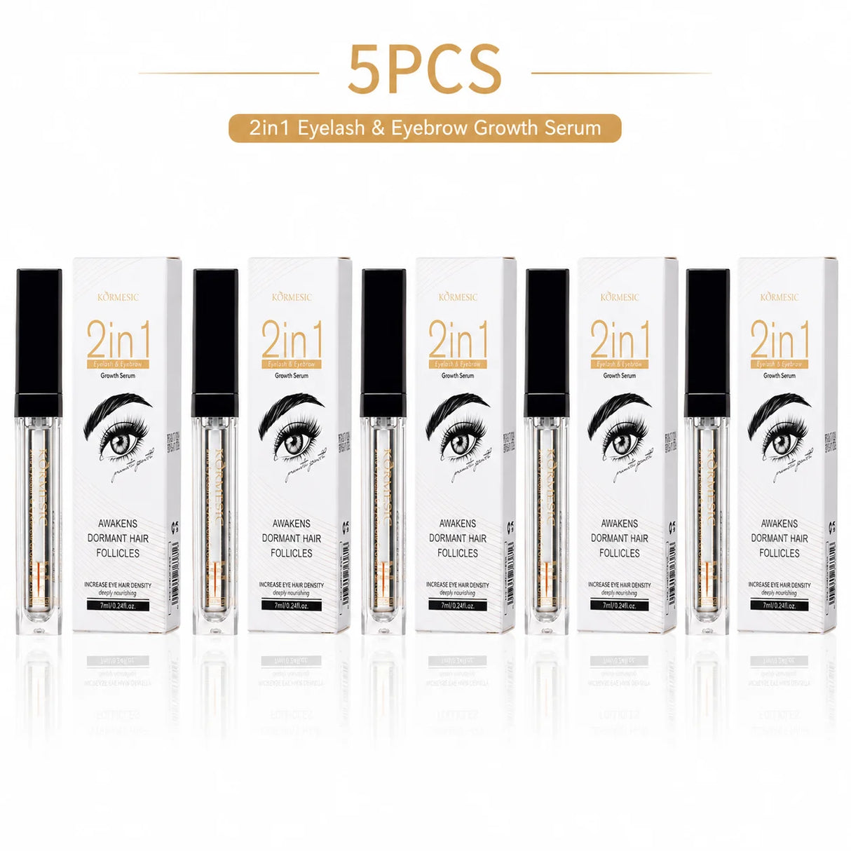 2 In 1 Eyelash Eyebrow Growth Serum Fast Lash & Brow Enhancer Fuller Looking Brows Longer Lashes Daily Care Formula Lash Booster