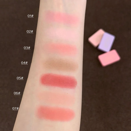 Monochrome Matte Blusher Palette Soft Silky Cheek Natural Facial Blush Rouge Plate Lasting Nude Low Saturation Powder Blush Disk
