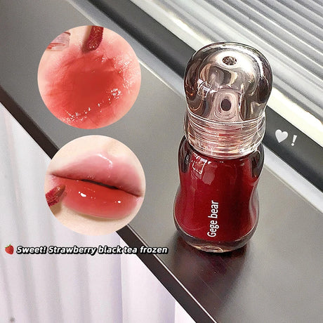 Gege Bear Crystal Lip Balm Moisturizing Lip Gloss Oil Jelly Lipgloss Long Lasting Liquid Lipstick Hydrating Tinted Lip Makeup