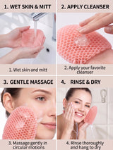 Exfoliating Bath Glove Honeycomb Body Scrubber Deep Cleansing Shower Mitt Soft Massage Sponge for Dead Skin Removal