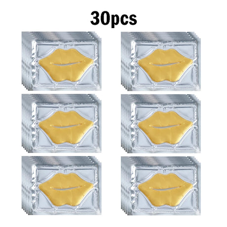 5/10/20/30pcs Pink Gold Crystal Collagen Lip Mask Plump Lips Moisturizing Nourishing Lip Patches Lips Plumper Skin Care Products