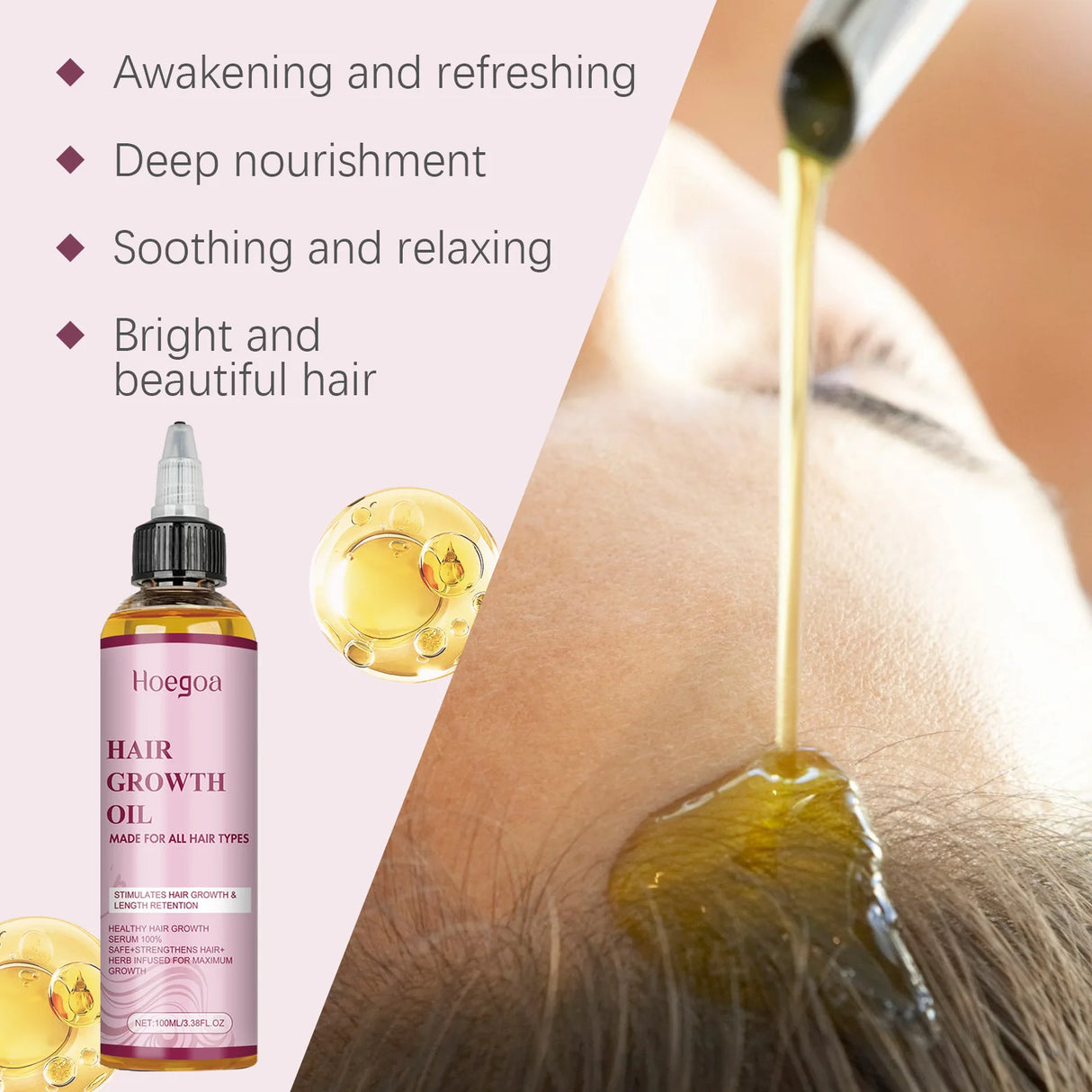 Hoegoa Ginger Rosemary Hair Growth Oil Deep Nourishment Improve Dryness Length Retention Intensive Repairing Hair Essential Oil