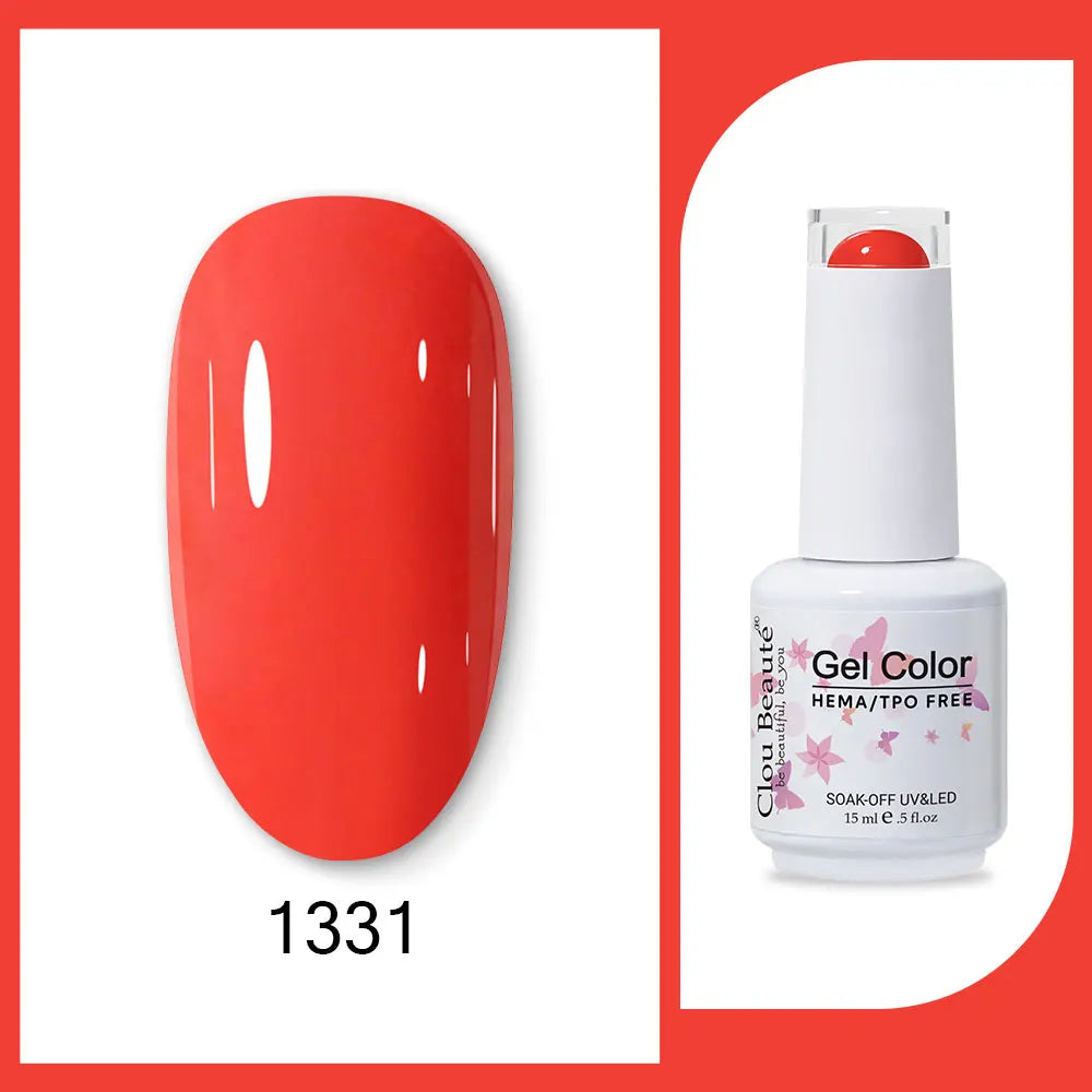 Clou Beaute Gel Color Hema TPO Free 15ml Gel Nail Varnish Soak Off UV Gel Polish Nail Art Manicure Lacquer Nail Art Jelly Gel