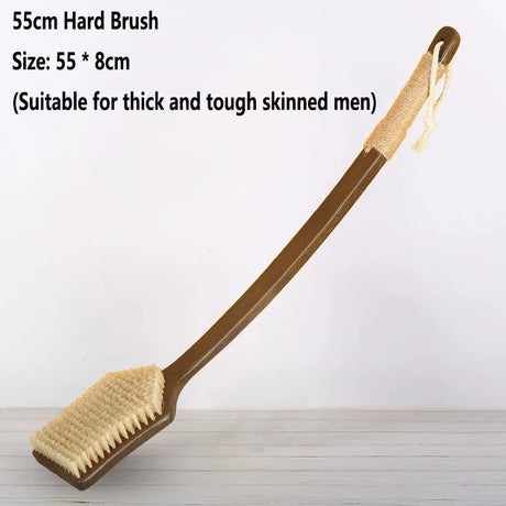 55cm/45cm Back Scrubber for Shower with Curved Long Handle,Wet&Dry Brushing Body Brush,Back Scrubber Bath Tool for Men & Women