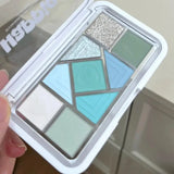 Mint diffuse pink blue small pink frame nine-color eyeshadow palette low saturation clear mint green pearl matte gentle pure des