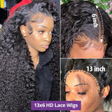 13x4 13x6 Water Wave Curly Human Hair Wig 30 Inch Lace Front Wig Human Hair Deep Wave Frontal Wig Hd Lace Wigs For Black Women
