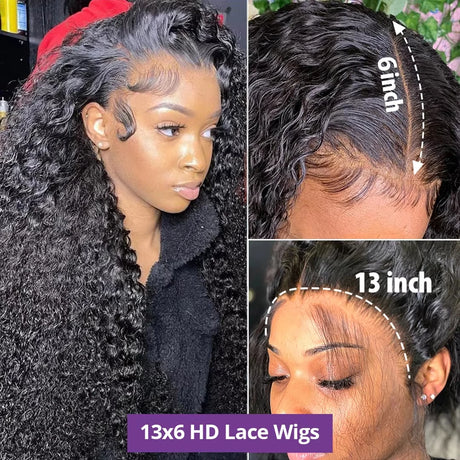 13x4 13x6 Water Wave Curly Human Hair Wig 30 Inch Lace Front Wig Human Hair Deep Wave Frontal Wig Hd Lace Wigs For Black Women
