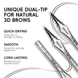 Natural Hair-Like Strokes Eyebrow Pen COAST BABY 2 Forks Tip Waterproof Long Lasting Smudge Proof Brow Pen