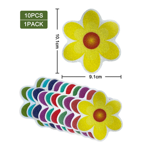 10pcs Cartoon Pattern Bathroom Bathtub None Slip Stickers Staircase Floor EPDM Mat Kids Room Self-adhesive Anti-skid Sticker