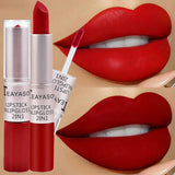 1Pc Long Lasting Velvet Matte Lipstick Double Head Lip Gloss Non-stick Cup Lip Gloss Waterproof 2 in 1 Matte Red Lipstick Makeup