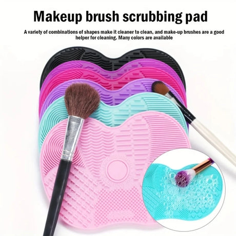 1pcs Silicone Apple-Shaped Makeup Brush Cleaner Pad With Suction Cup For Effective Cosmetic Tool makeup brush cleaning agent pad