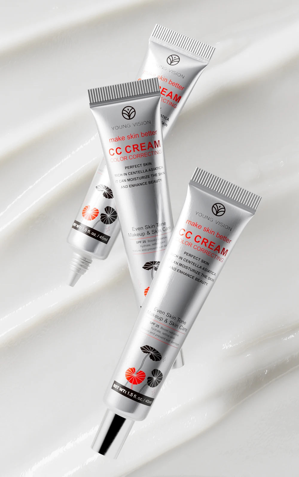 1PC/2PCS 45ml Brightening CC Cream Centella Asiatica Repairing BB Cream Natural Concealing Whitening Foundation Liquid Cosmetics
