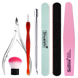 Nail Art Sand File Buffer Sponge Block Brush Nail File Set With Nail Clippers Scissors Dead Skin Remover Care Manicure Kit Tools