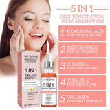 5 In 1 Hyaluronic Acid Face Serum Moisturizing Vitamin C collagen Lightning Facial Serum Shrink Pores Skin Care