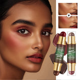 Butter Glow & Go Multiuse Stick Double-Headed Bronzer Blush Stick for Cheeks Contours Light Glossy Bronze&Pink Blusher Cosmetics