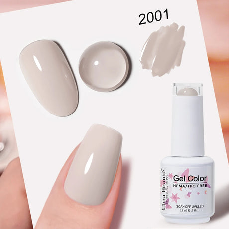 Clou Beaute Grey Color Nail Gel Polish Full Coverage Nail Polish Dark Red Gel Lacquer Varnish Vernis Semi Permanent Nail Art