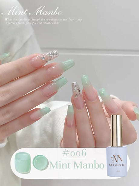 MN 12ML Selling Mint Mambo Gel Nail Polish ilky Green Blue-green Series Gel Polish Blue Nails Green Nail Summer Nail Spring Nail